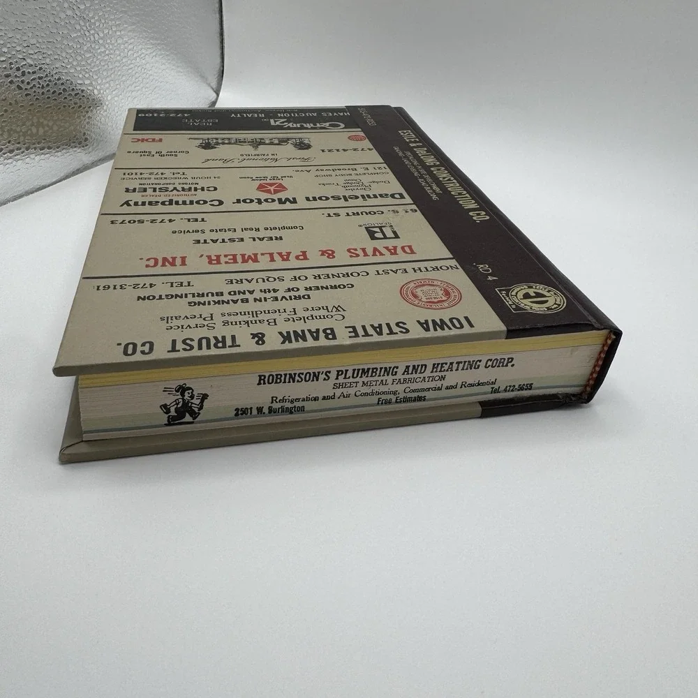 1986 Fairfield Iowa City Business Directory HC Book Phone Advertisements Ads Vtg